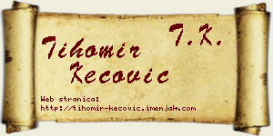 Tihomir Kecović vizit kartica